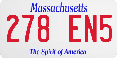 MA license plate 278EN5
