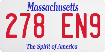MA license plate 278EN9