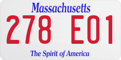 MA license plate 278EO1
