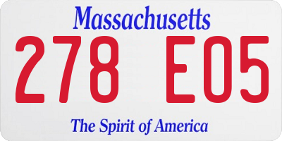 MA license plate 278EO5