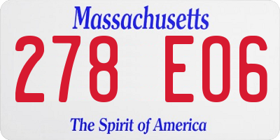 MA license plate 278EO6