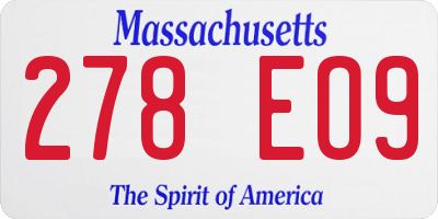 MA license plate 278EO9