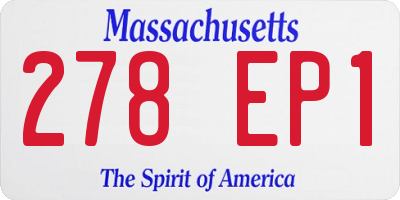 MA license plate 278EP1