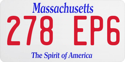MA license plate 278EP6