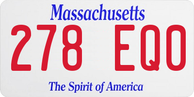 MA license plate 278EQ0