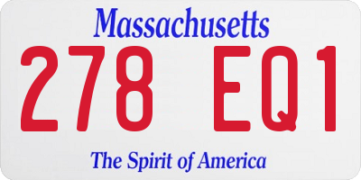 MA license plate 278EQ1