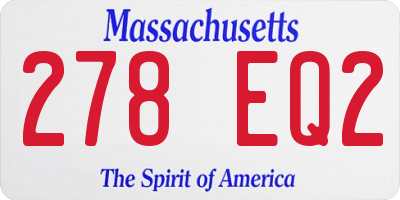 MA license plate 278EQ2