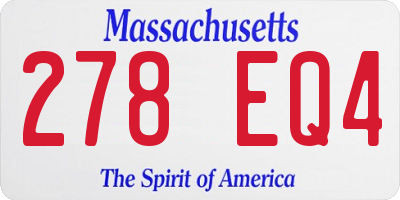 MA license plate 278EQ4