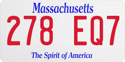 MA license plate 278EQ7