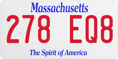 MA license plate 278EQ8