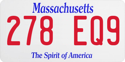 MA license plate 278EQ9