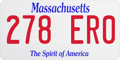 MA license plate 278ER0