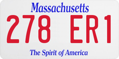 MA license plate 278ER1