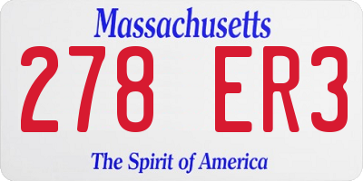 MA license plate 278ER3