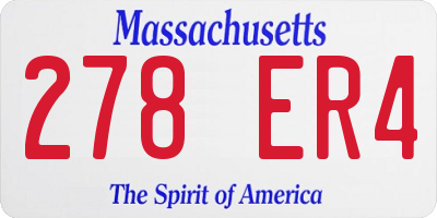 MA license plate 278ER4