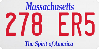MA license plate 278ER5