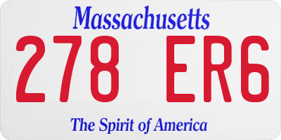 MA license plate 278ER6