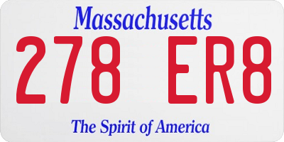 MA license plate 278ER8
