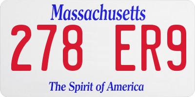 MA license plate 278ER9