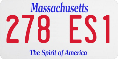 MA license plate 278ES1