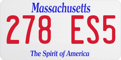 MA license plate 278ES5