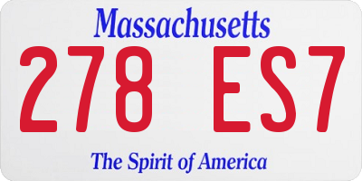 MA license plate 278ES7