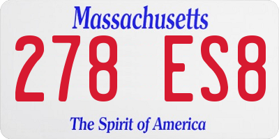 MA license plate 278ES8