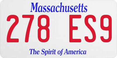 MA license plate 278ES9
