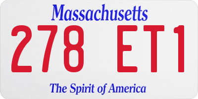MA license plate 278ET1