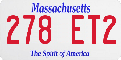 MA license plate 278ET2