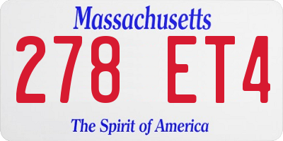 MA license plate 278ET4