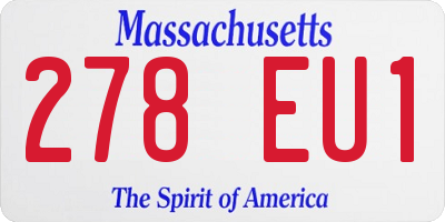 MA license plate 278EU1