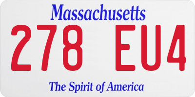 MA license plate 278EU4