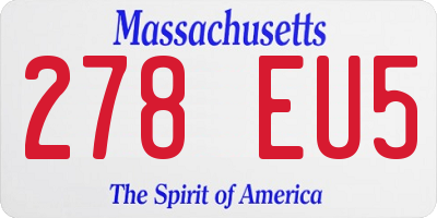 MA license plate 278EU5