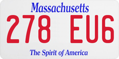 MA license plate 278EU6