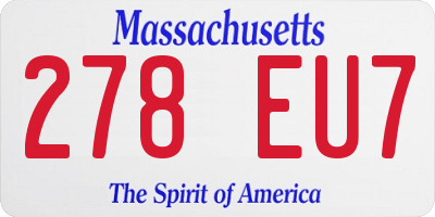 MA license plate 278EU7