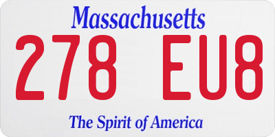 MA license plate 278EU8