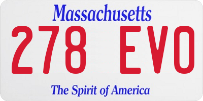 MA license plate 278EV0