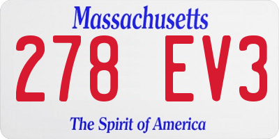 MA license plate 278EV3