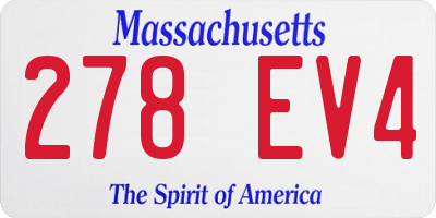 MA license plate 278EV4