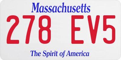 MA license plate 278EV5