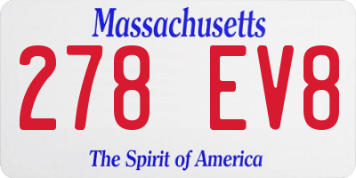 MA license plate 278EV8