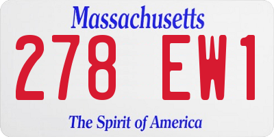 MA license plate 278EW1