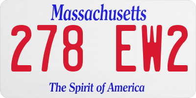 MA license plate 278EW2