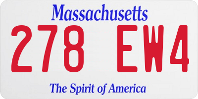 MA license plate 278EW4