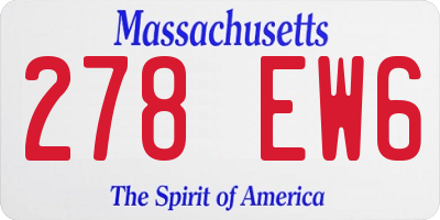 MA license plate 278EW6