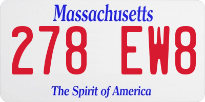 MA license plate 278EW8