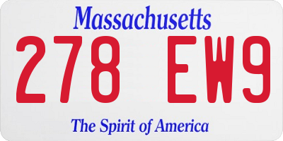 MA license plate 278EW9