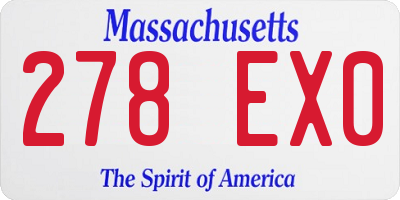 MA license plate 278EX0