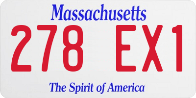 MA license plate 278EX1
